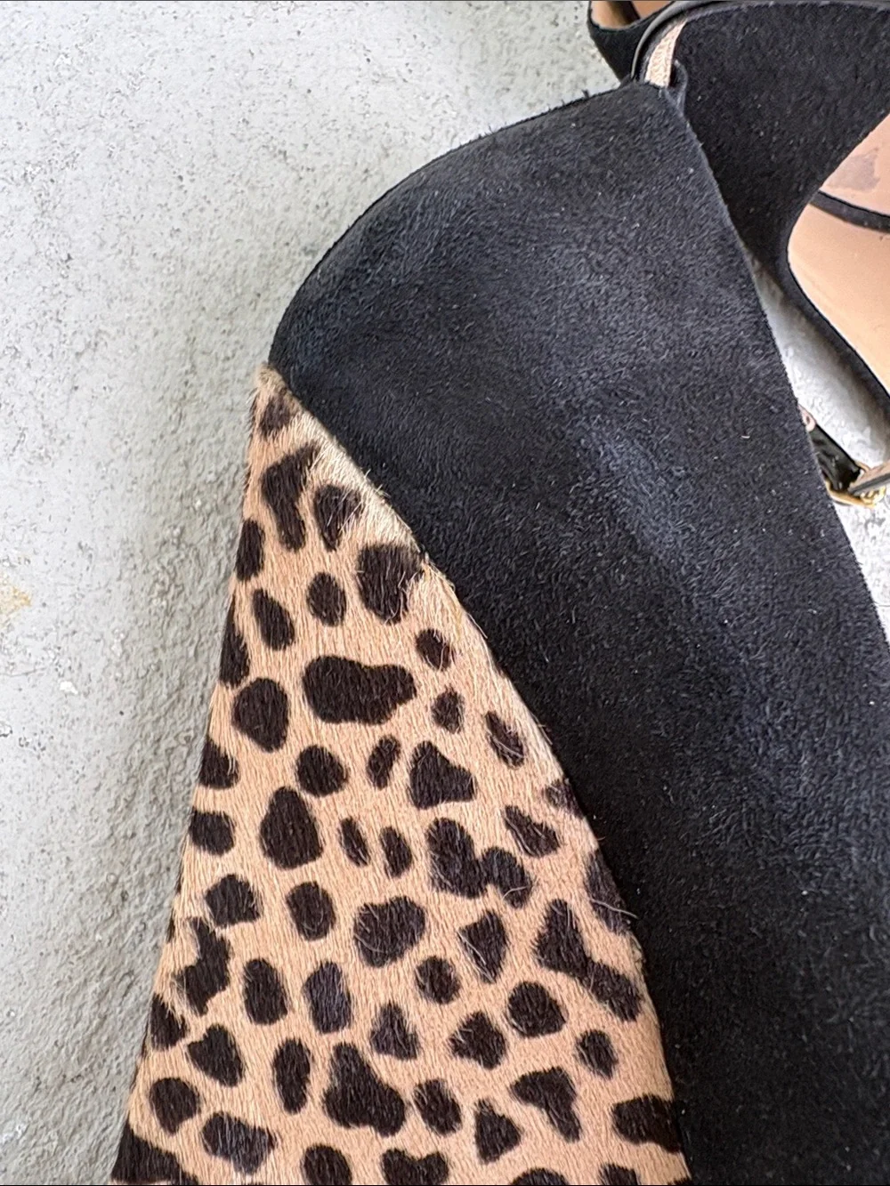 Giuseppe Zanotti suede and pony hair leopard wedges